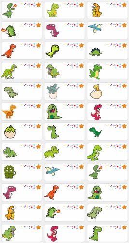 交通工具 恐龙 姓名贴纸 姓名贴耗材 名字贴 防水贴纸