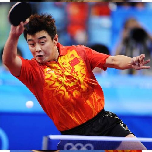 体育明星王皓乒乓球运动贴画宣传画海报定做乒乓球室装饰贴画4237