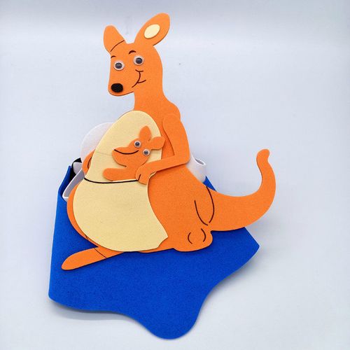 假虎威幼儿园儿童表演道具公开课老虎狐狸面罩头套女小动物头饰 袋鼠