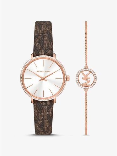 迈克高仕michael kors mk棕色手表|pyper logo and rose gold-tone