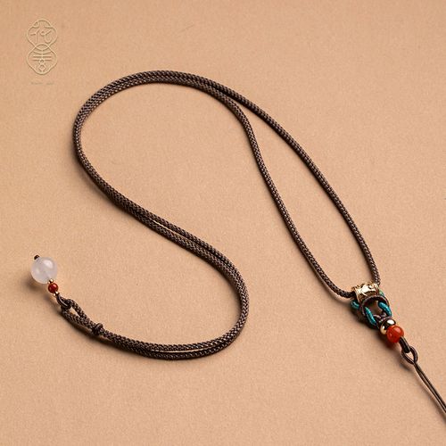 花素手编挂件挂绳男女吊坠挂绳翡翠玉坠平安扣挂脖绳可调节绳男女