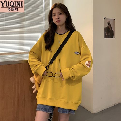 卫衣少女生春秋装2021新款初中生高中生大学生宽松休闲连帽薄款上衣服