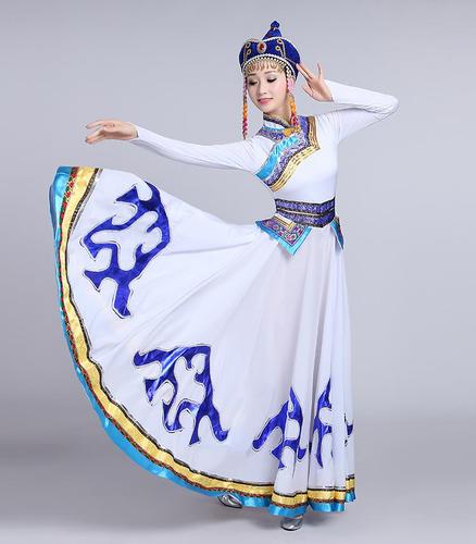 新款蒙古族演出服女装鸿雁舞蹈服装蒙古袍成人少数民族表演服天边
