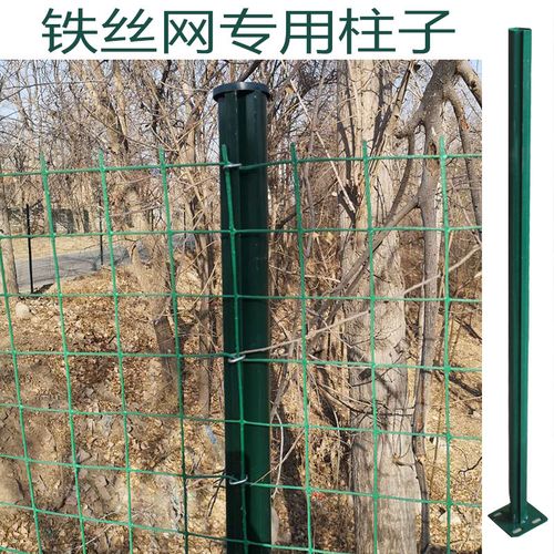 栏杆铁杆立柱铁丝网围栏柱子加厚网丝养殖网支撑杆钢管加厚铁柱子