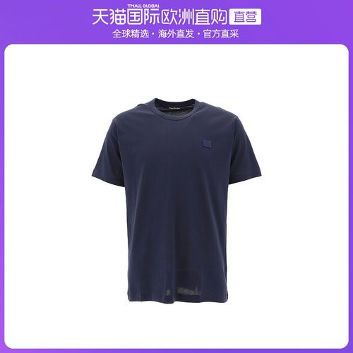 香港直邮acne studios 男女同款海军蓝 nash face t恤 25e173