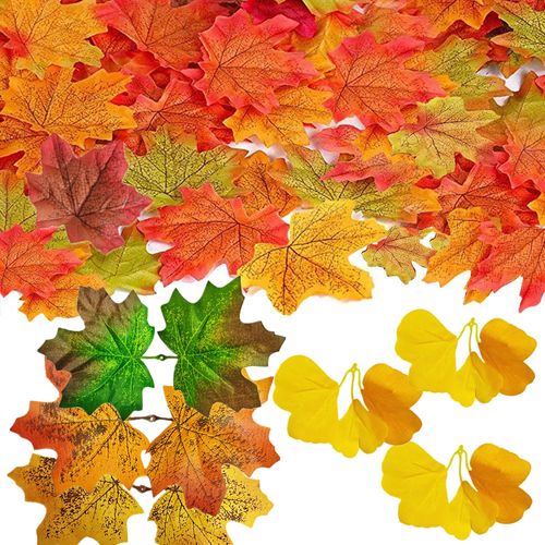 单片枫叶仿真树叶假落叶单个银杏叶橱窗装饰摄影背景