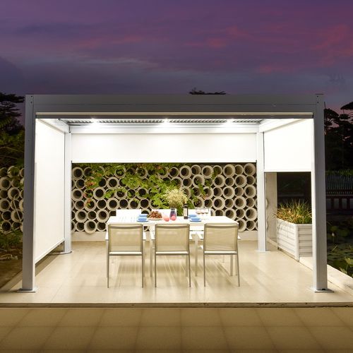 purpleleaf户外电动凉亭庭院别墅铝合金遮阳棚花园露台现代欧式室外