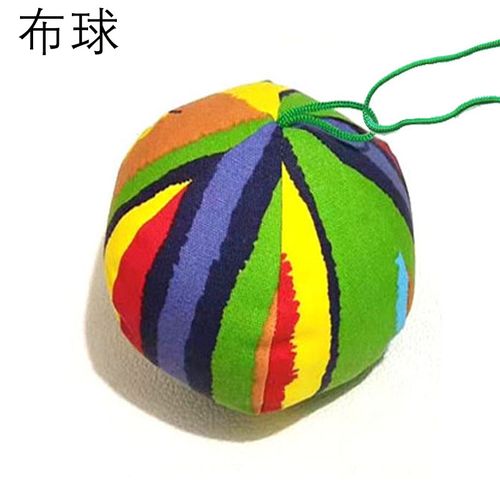 幼儿园手工六片布球圆形沙包口袋布毽子流星球抛球可拆卸绳子