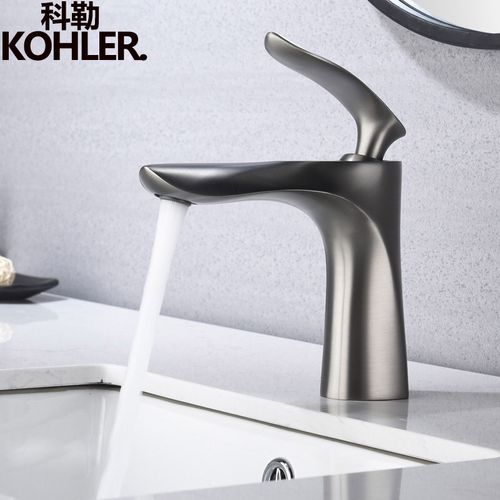 科勒水龙头冷热洗脸盆金色黑色全铜加高台上下盆洗手盆龙头套装