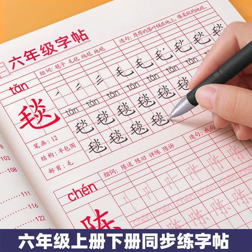 小学生六年级上册下册练字帖儿童人教版语文字帖正楷同步练字本