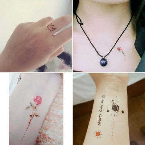 纹身贴防水女持久小清新图案g可爱网红ins风虎口锁骨