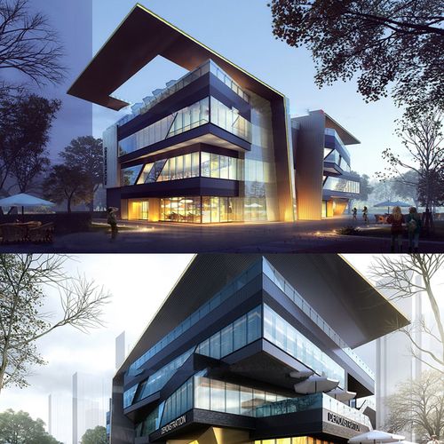 现代异形创意建筑售楼外销售营销中心建筑办公楼草图大师su模型