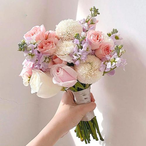 浙江新娘手捧花鲜花速递同城杭州宁波金华湖州结婚韩式花束真婚礼