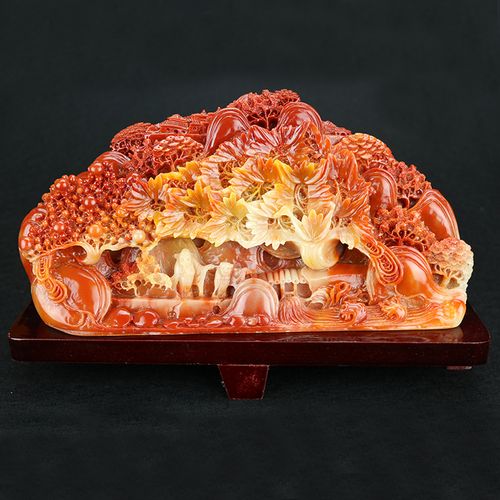 寿山石芙蓉石镇宅多子花开富贵招财家居摆件办公摆件风水摆件