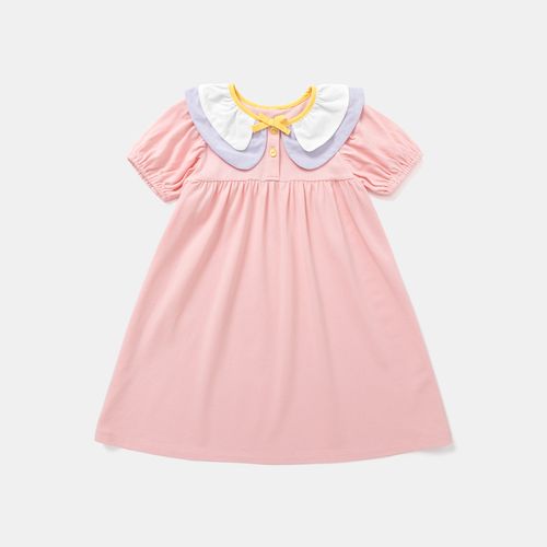 【冰淇淋配色娃娃领公主裙】马卡乐童装2021夏新款女童连衣裙