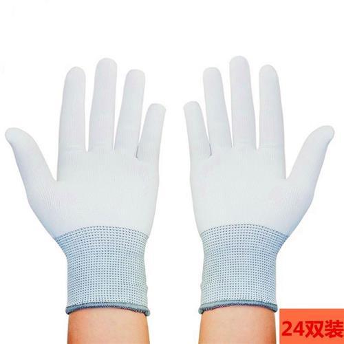 超薄防烫女士加长防磨白色手套劳保b耐磨工作簿款尼龙