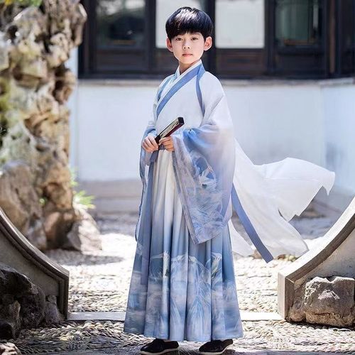 男童汉服古风帅气春款古装儿童唐装少爷服中国风小男孩超仙演出服