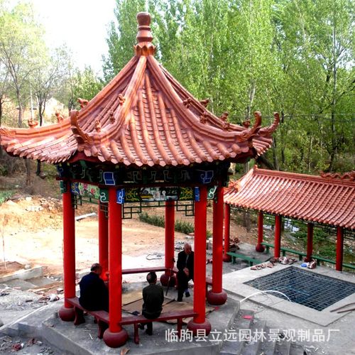 唐山凉亭 六角 仿古四角凉亭 彩绘凉亭园林古建 公园亭子加工凉亭