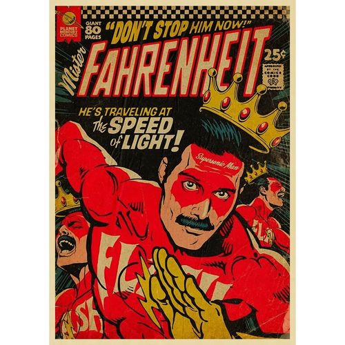 复古欧美牛皮纸墙贴纸皇后乐队海报音乐人无框画装饰墙摇滚海报