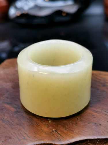 正品新疆和田玉扳指男士白玉戒指大气天然玉石指环