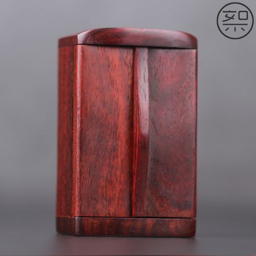 絮旧 印度小叶紫檀木 迷你财神小佛龛佛盒小型把玩物件男士手玩件