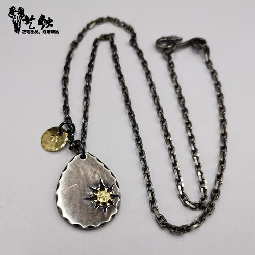 高桥吾郎goros射线银饼项链925银套链复古简约百搭毛衣链酷潮【1月13