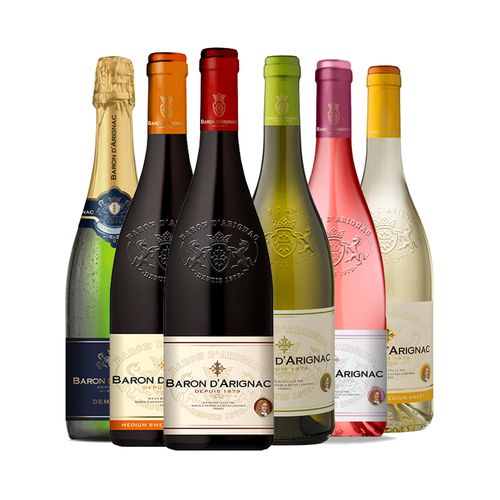 法国原瓶进口baron d"arignac阿里那男爵半干红葡萄酒起泡酒750ml