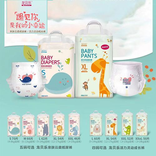 【24小时内发货】正品夏款龙贝乐纸尿裤拉拉裤婴儿尿不湿非尿片