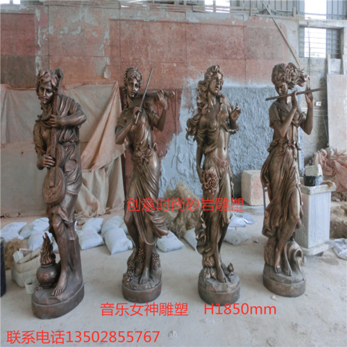 砂岩玻璃钢圆雕人物音乐人雕塑吹拉弹唱乐器演奏雕塑摆件酒店会所