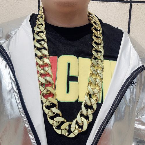 仿真大金链子舞台演出个性网红嘻哈夸张超粗假金项链社会人土豪男