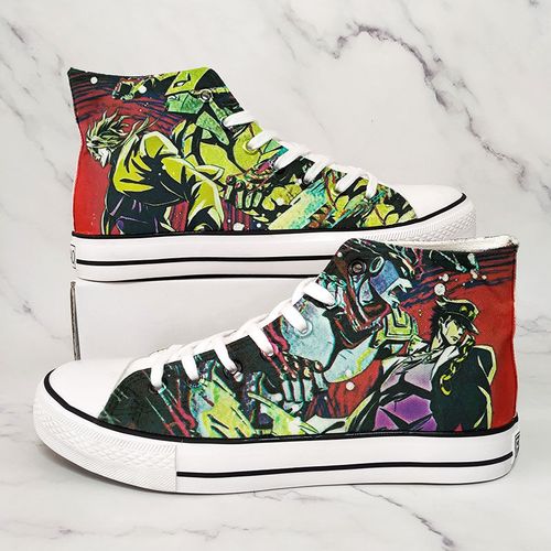 鞋子夏季男jojo漫画周边空条承太郎涂鸦联名推荐高帮帆布鞋潮【4月16