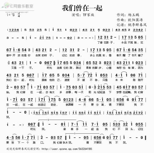 《我们曾在一起——tf家族(简谱)》吉他谱