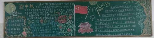 迎中秋庆国庆黑板报