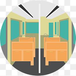 卡通地铁车厢座椅图标