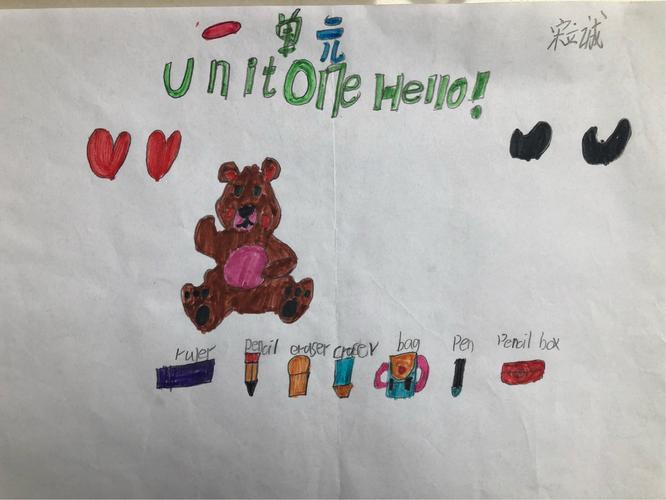 《文具总动员》——三年级一班英语小报展