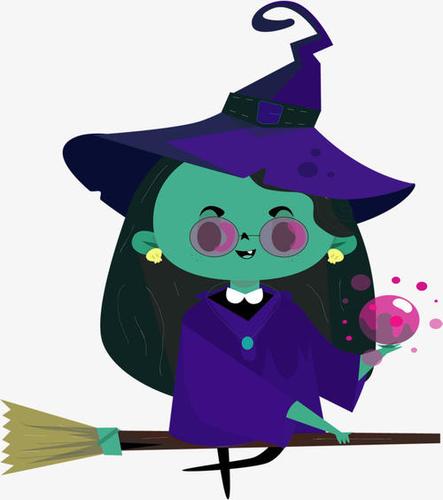 骑扫把的女巫折纸