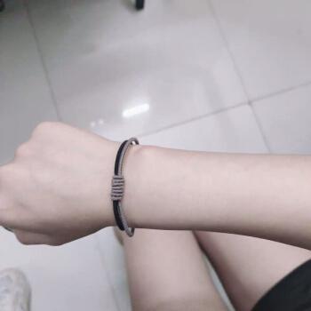 情侣小皮筋手链送男朋友双色绳缠绕同心结小皮套一对学生简约闺蜜女头