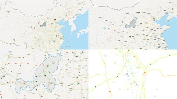 榆林市区域平面地图视频素材