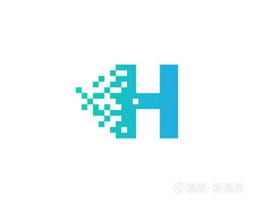 字母h像素图标标志设计元素
