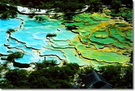 藏龙山五彩池简笔画