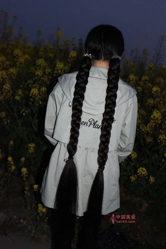 油菜花中剪去小媳妇92公分巨粗黑大辫子-狠狠爱李3800