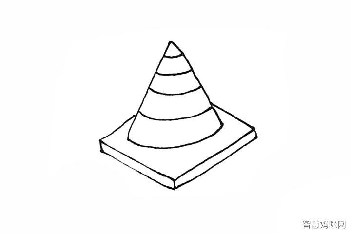 路障简笔画画法步骤