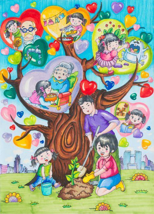 绘家风的绘画简笔画