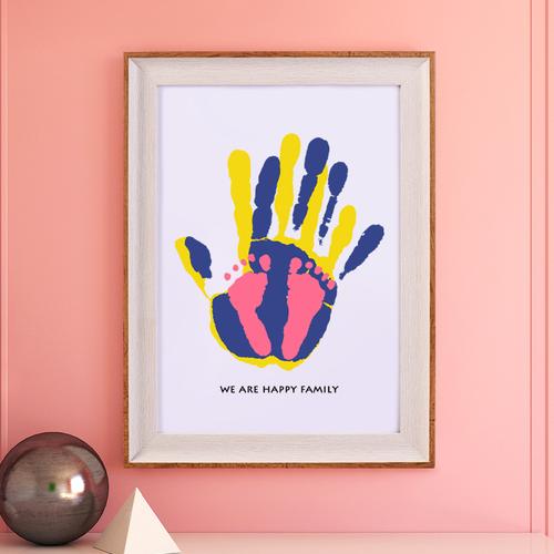 迷航家居专营店的优惠券大全—创意彩色情侣手印纪念相框diy携手一生