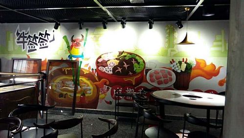 丙烯墙绘作品营山火锅店