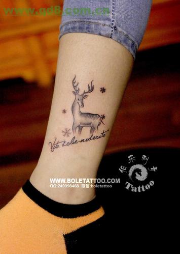 灵动的鹿纹身—让你砰然心动