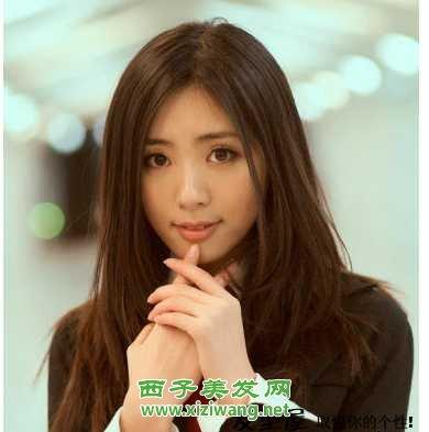 中长直发发型图片大全