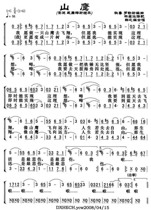 山鹰(秘鲁) 简谱