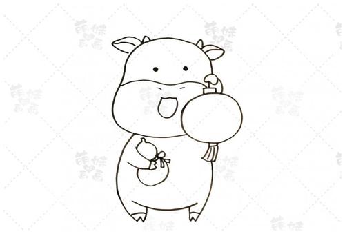 牛气冲天简笔画怎么画才可爱,牛年生肖邮票设计大赛怎么画?