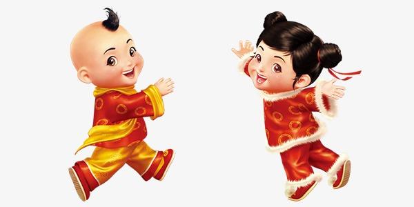 新年福娃幼儿简笔画